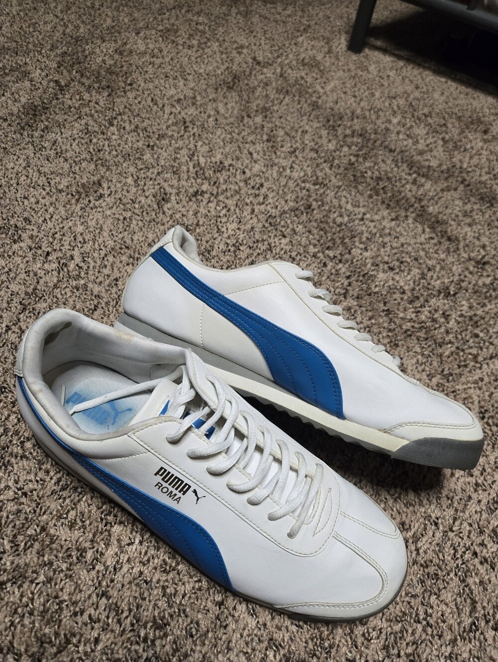 *Size 12* Puma Roma* White w/Blue Logo* - Picture 2 of 8